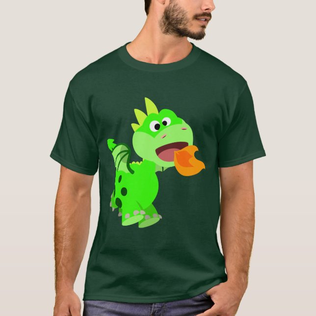 Camiseta Dragão Bebê de Cartoon Cachorro (Frente)