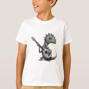 Camiseta Dragão bebê tocando violão