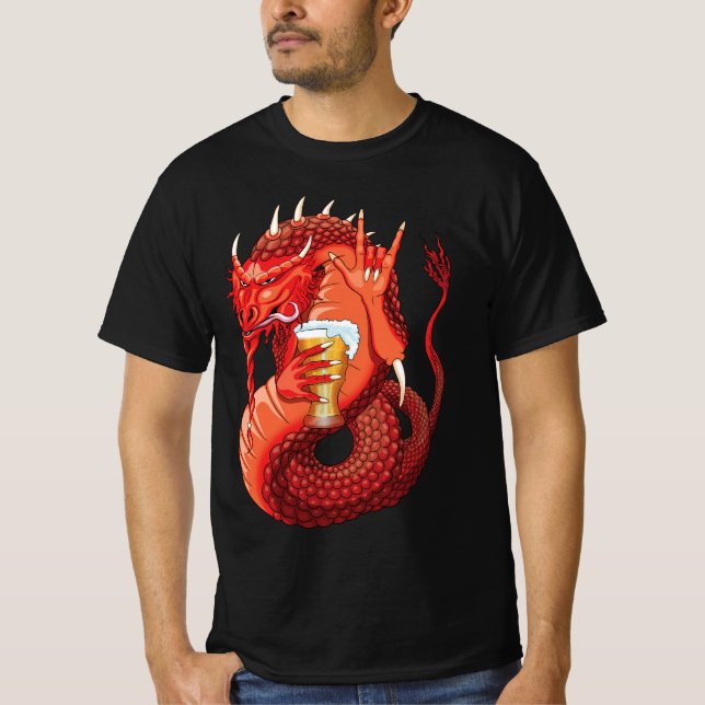 Camiseta Dragão Bebendo de Cerveja (Frente)