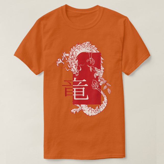 Camiseta Dragão Branco Harajuku Zodiac (arte japonesa) (Frente do Design)