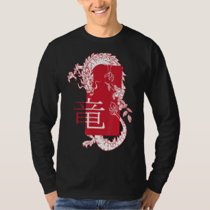 Camiseta Dragão Branco Harajuku Zodiac (rua japonesa)