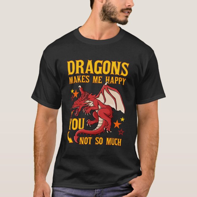 Camiseta Dragão Cabeça Engraçada Criatura Fantástica Cuta P (Frente)