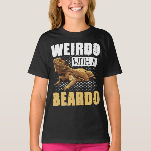 Camiseta Dragão Carborado, Weirdo, Com Répteis De Beardo (Frente)