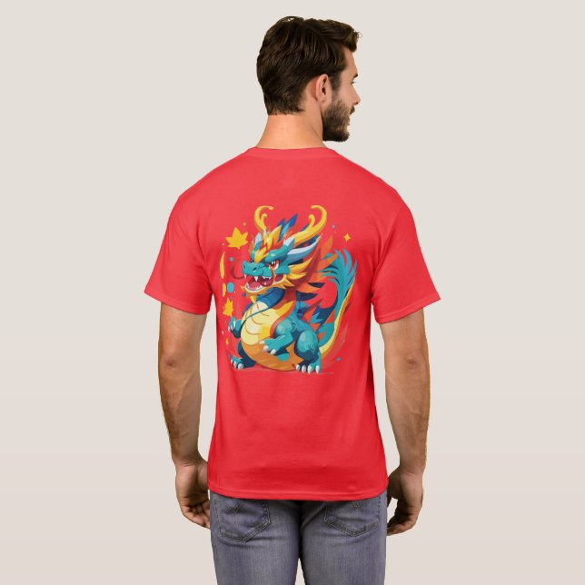 Camiseta Dragão Cartoon Fantástico (Parte Traseira Completa)