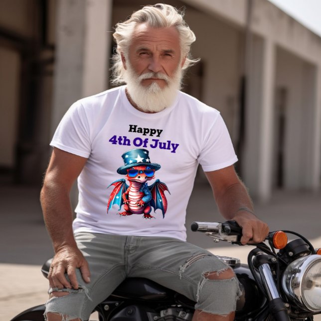 Camiseta Dragão Celebrando 4 de julho (Criador carregado)