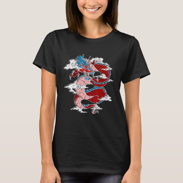 Camiseta Dragão Chinês Asiático Japonês (Frente)