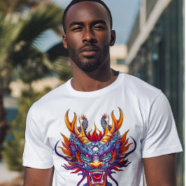 Camiseta Dragão Chinês Colorido