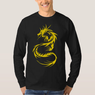 Camiseta Dragão Chinês Fantasy Tatuagem Dourada Animal Míti