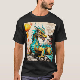 Camiseta Dragão chinês tradicional para o Ano Novo Chinês