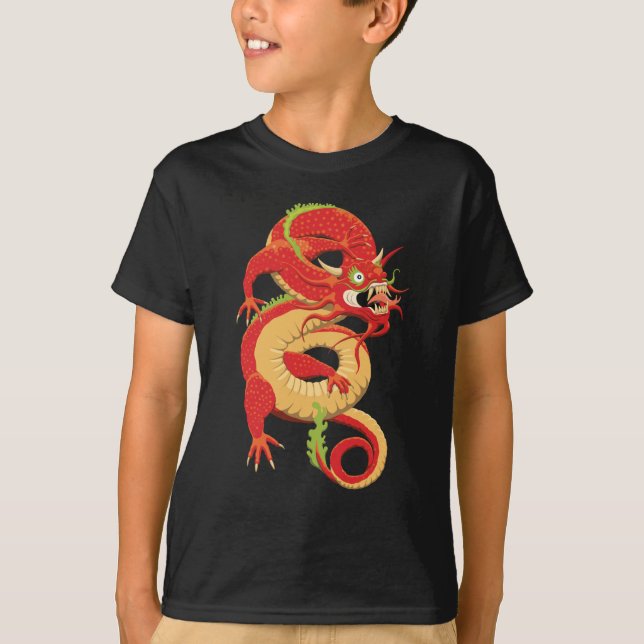 Camiseta Dragão Chinês Vermelho (Frente)