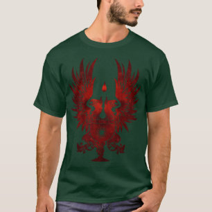 Camiseta Dragão Cinza Vermelho Vermelho BG