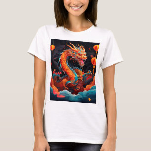 Camiseta Dragão colorido de Ano Novo chinês