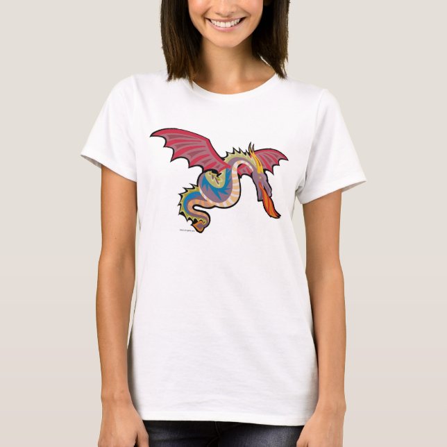 Camiseta Dragão Colorido Para Queimar Fogo (Frente)