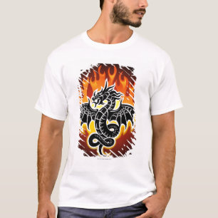 Camiseta Dragão com as chamas no fundo
