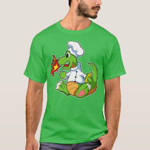 Camiseta Dragão como cozinheiro com Cozinhar avental