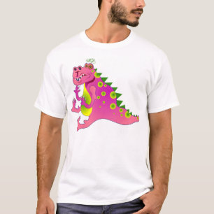 Camiseta Dragão cor-de-rosa