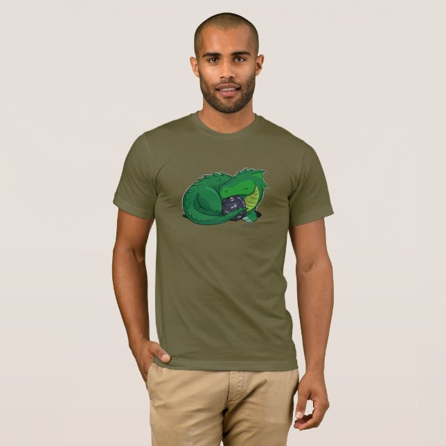 Camiseta Dragão D20 verde (Frente Completa)