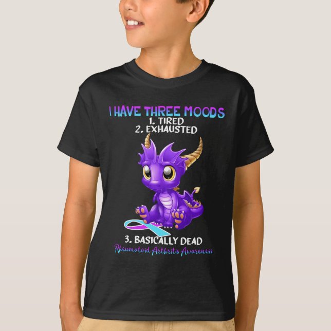 Camiseta Dragão da Consciência da Artrite Reumatoide Eu Ten (Frente)