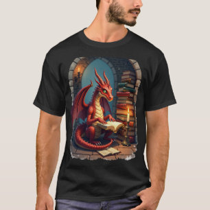 Camiseta Dragão da Dark Academia Lendo Mais Um Capítulo Vin