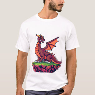 Camiseta Dragão da Vintage da Pixel Art