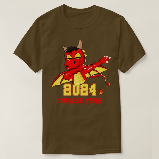Camiseta Dragão Dabbing 2024 chinês (Frente do Design)