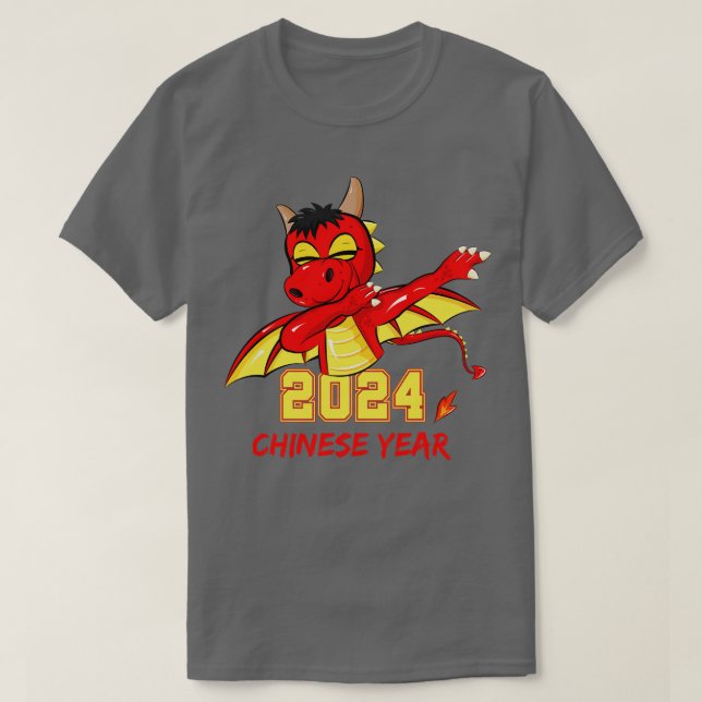 Camiseta Dragão Dabbing 2024 chinês (Frente do Design)