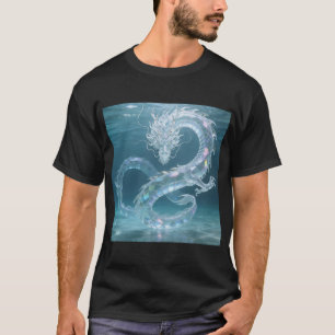 Camiseta Dragão de Água Iridescente Arte Fantasia Desenho d