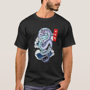Camiseta Dragão de Água Japonês Elemental Mitológico Alado