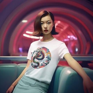 Camiseta Dragão de Anime Vibrante: Ano Novo Lunar 2024