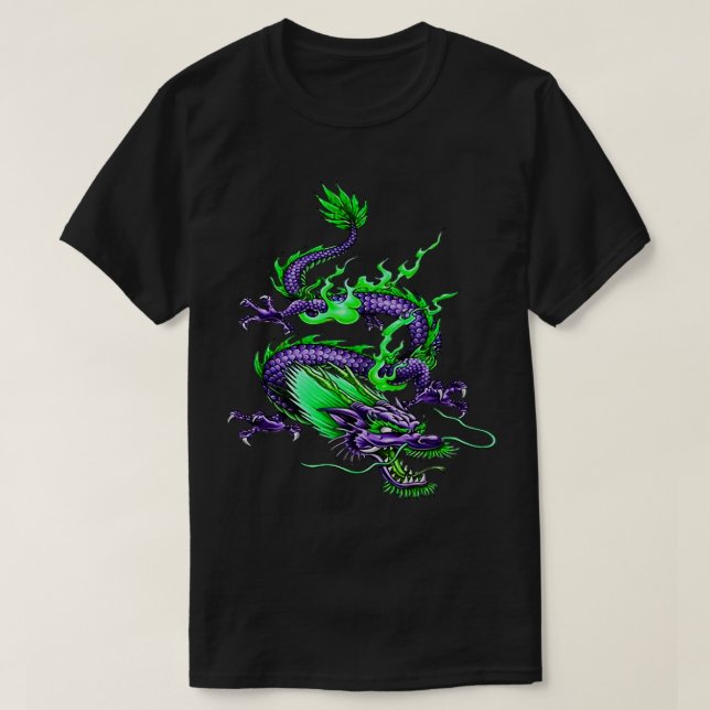 Camiseta Dragão de Arrefecimento Chinês Controlo do Tempo M (Frente do Design)