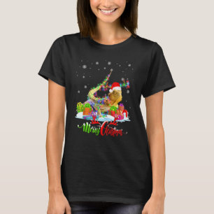 Camiseta Dragão de Barba Engraçado Festa de Natal Merry
