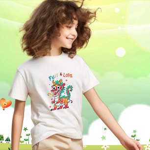Camiseta Dragão de Cartonagem Chinês Ano Novo Presente para