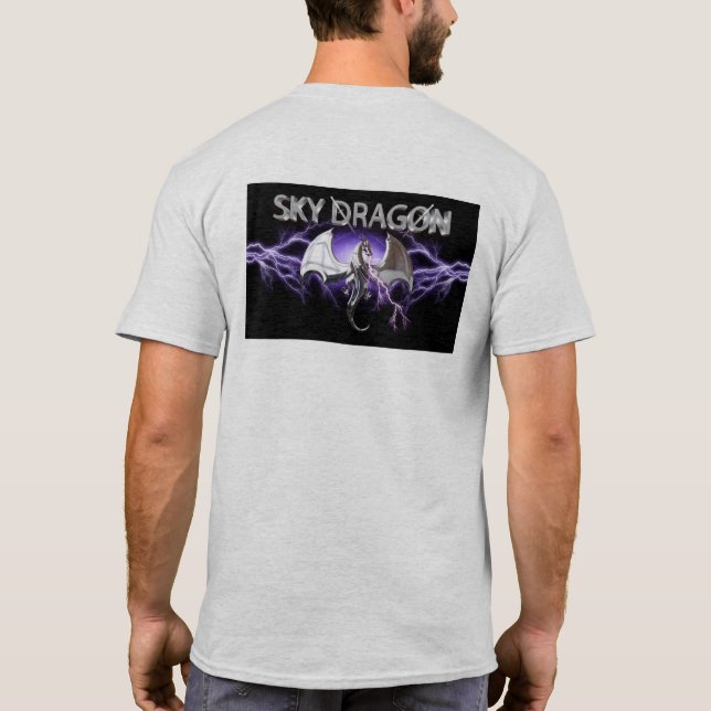 Camiseta Dragão de Céu Eletrônico com Tempestade de Ilumina (Verso)