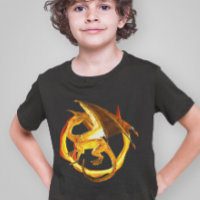 Dragão de Fogo Dourado Chama Mágica Fantasia