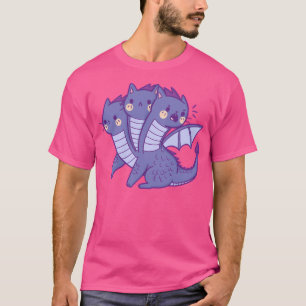 Camiseta Dragão de Gato de Três Cabeças