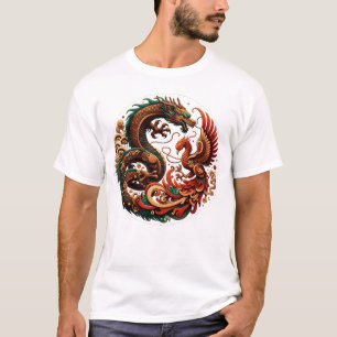 Camiseta Dragão de madeira e Phoenix