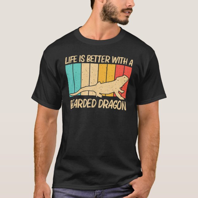 Camiseta Dragão De Mão Para Homens Réptil Iguana Lizard (Frente)