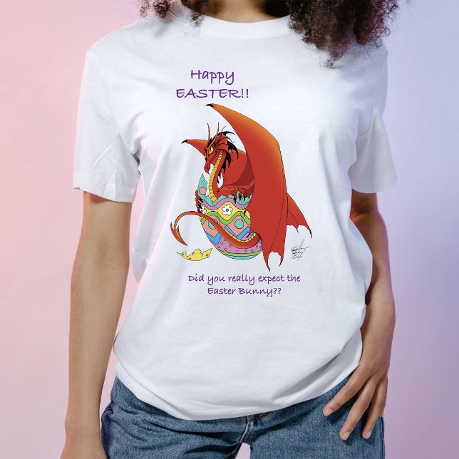 Camiseta Dragão de Páscoa Engraçado Rosa Fantasia Feriado (Criador carregado)