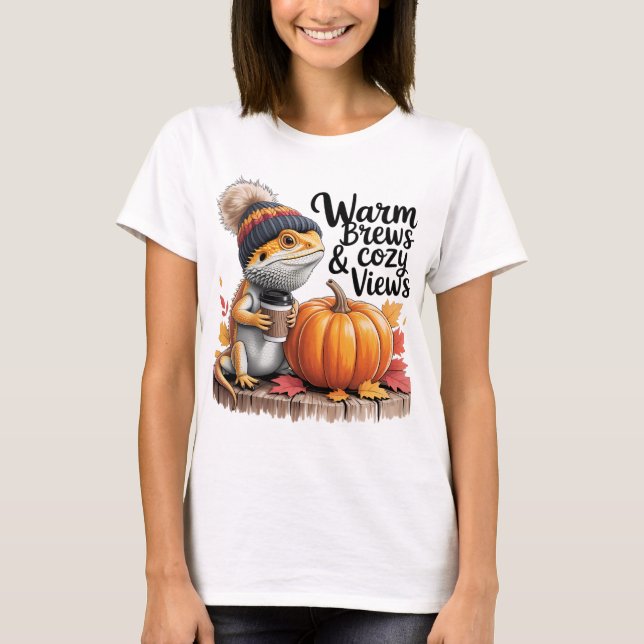 Camiseta Dragão de Queda Cozy Carborado com Café (Frente)