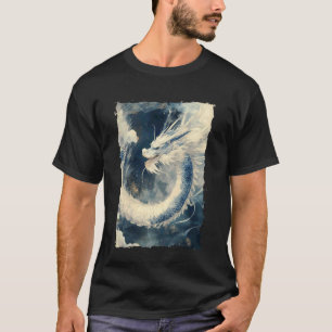 Camiseta Dragão de Tinta Arte Asiática Besta Mítica