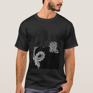 Camiseta Dragão de Tóquio japonês Estética Asiática Preto e