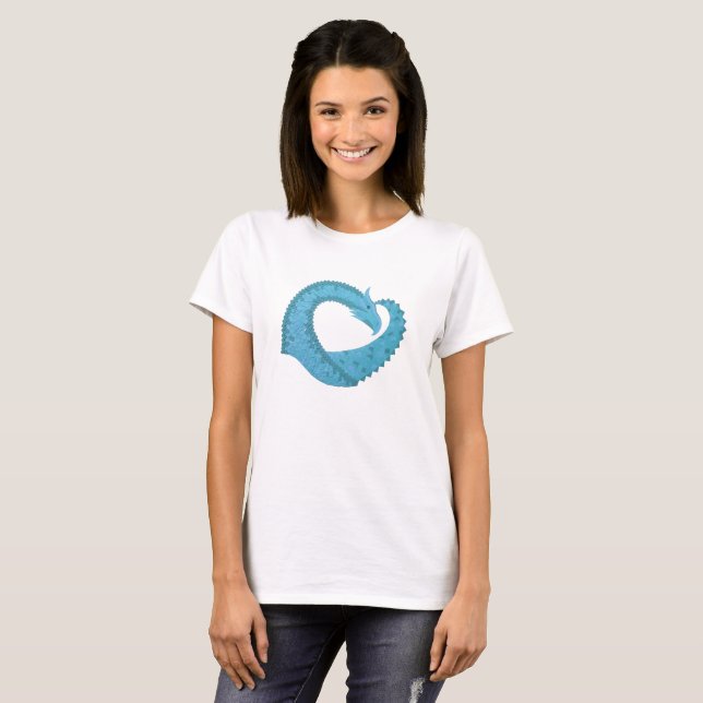 Camiseta Dragão do coração lacrimogênio em branco (Frente Completa)