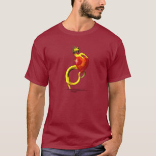 Camiseta Dragão dourado com coração vermelho grande