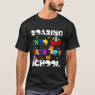 Camiseta Dragão E Dinossauro Andando Em 100 Dias De Escola