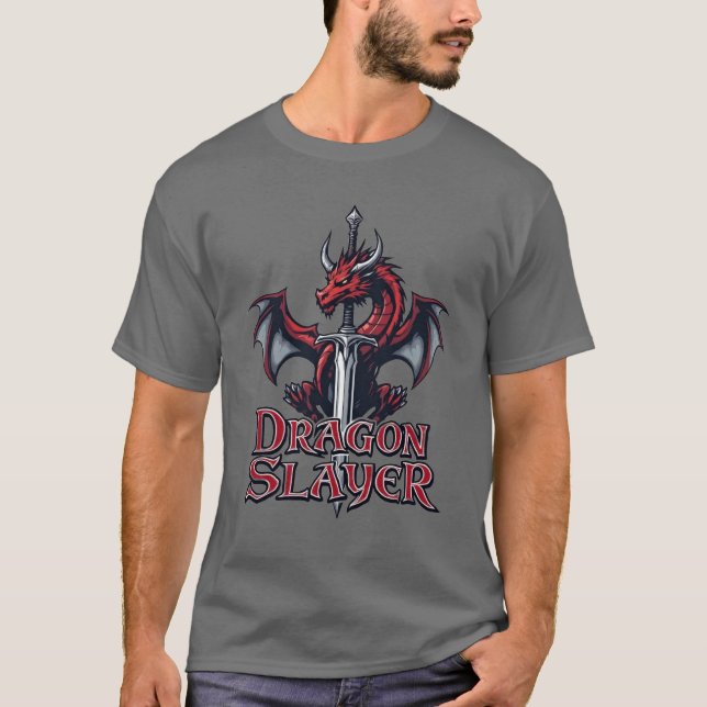 Camiseta Dragão e lâmina de repouso da caçadora (Frente)