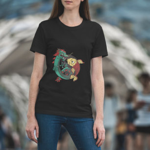 Camiseta Dragão E Peixe Yang