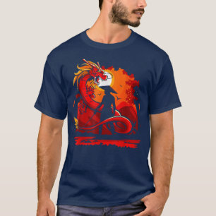 Camiseta Dragão e Samurai com Katana Japan Anime Lover D
