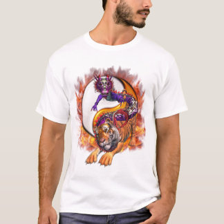 Camiseta Dragão e tigre Yin Yang