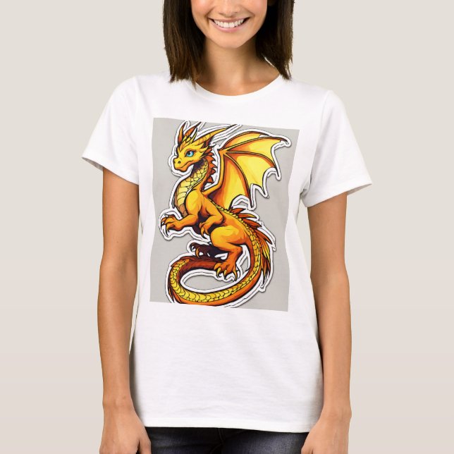 Camiseta Dragão Emblema T-Shirt - Solte Seu Incêndio Intern (Frente)