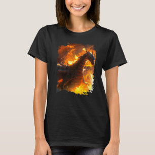 Camiseta Dragão Espacial Soltando Fogo